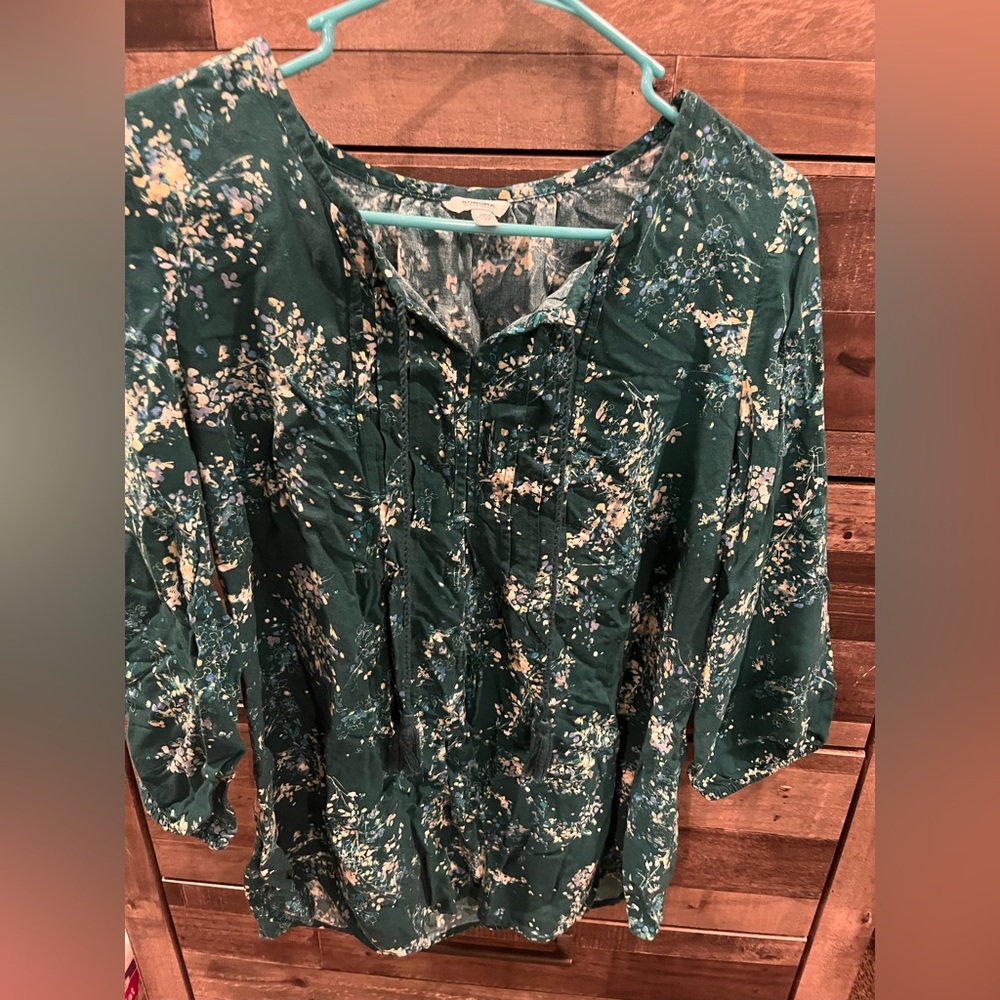 Floral Green Blouse